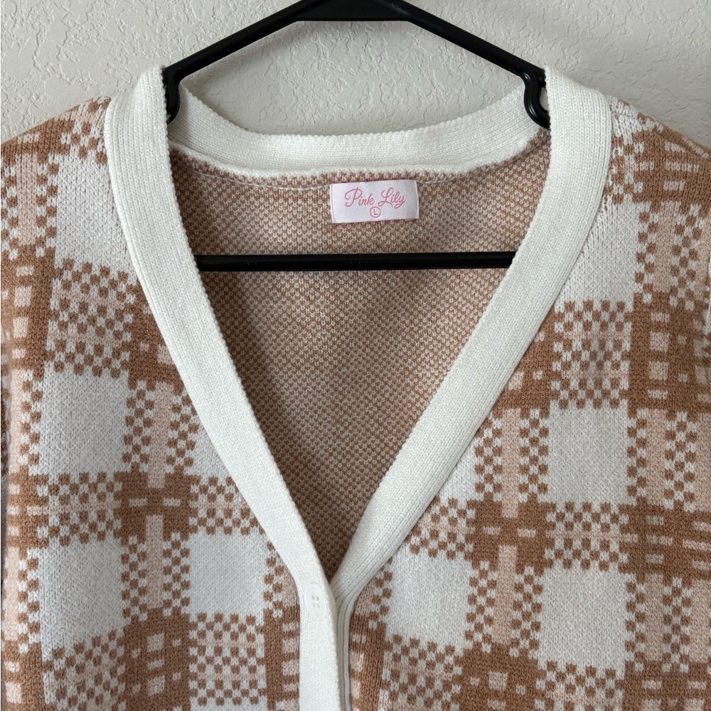 Pink Lilly Neutral Knit Cardigan Sweater - Picture 2 of 7